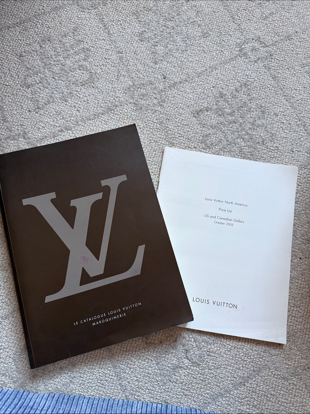 Louis Vuitton Brown Hardcover Catalog with Silver LV Logo 2005 Pricelist